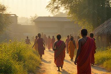 Photo essay cover depicting rural Indian village life